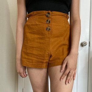 Rust High Rise Button Shorts!